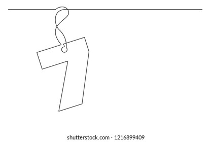 continuous line drawing of tag label number design