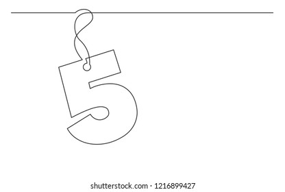 continuous line drawing of tag label number design