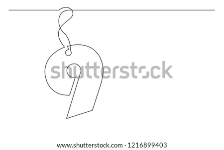 continuous line drawing of tag label number design