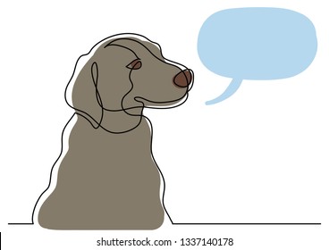 continuous line drawing of talking dog
