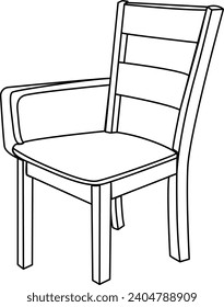 Durchlaufende Linienzeichnung des hölzernen Stühlen-Designs für großes Dinner Vektorgrafik