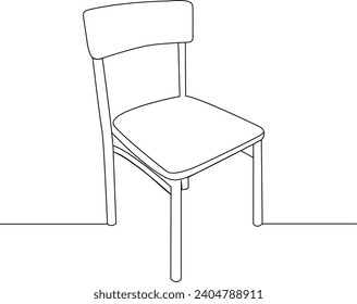 Dibujo de línea continua de alta silla de madera de la cena diseño ilustración vectorial