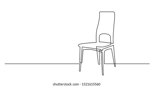 continuous line drawing of tall elegant dinner chair