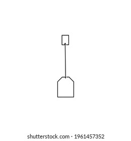 Continuous line drawing of tea bag, object one line, single line art, vector illustration