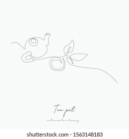 continuous line drawing. tea pot. simple vector illustration. tea pot concept hand drawing sketch line.