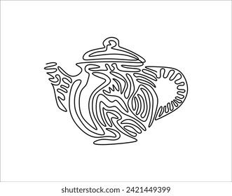 Continuous Line Drawing Of Tea Pot. One Line Of Tea Pot. Tea Pot Continuous Line Art. Tea Pot Line Art.