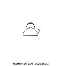 Continuous line drawing of teapot, object one line, single line art, vector illustration