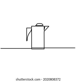 Continuous line drawing of teapot, object one line, single line art, vector illustration