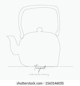 continuous line drawing. teapot. simple vector illustration. teapot concept hand drawing sketch line.