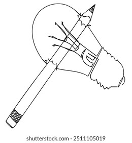 continuous line drawing technology light bulb icon