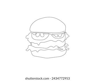 Línea Continua De Dibujo De Osito De Peluche. Una Línea De Oso De Peluche. Muñeca Línea de arte continua. Contorno editable.
