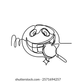 continuous line drawing teeth zoom with magnifying glass