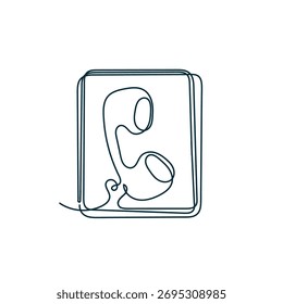 Dibujo de línea continua Ilustración telefónica Doodle relacionado