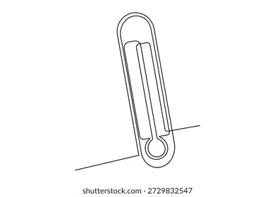 Dibujo de línea continuo de una ilustración minimalista de termómetro aislada