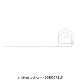 continuous line drawing of a continuous thin line house, minimalist house one line art icon, editable illustration