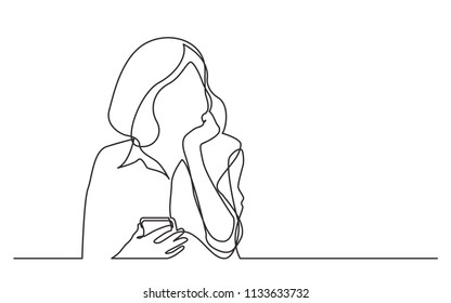 Continuous One Line Drawing Woman Relaxing Stock Vector (Royalty Free ...