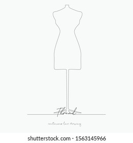 continuous line drawing. thread. simple vector illustration. thread concept hand drawing sketch line.
