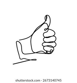 desenho de linha contínua polegar para cima como símbolo ilustração vetor