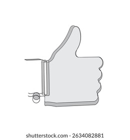continuous line drawing Thumbs up or Like vector