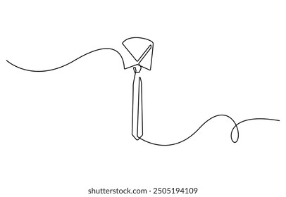 Continuous line drawing of a Tie, Continuous one line drawing of Tie illustration. Tie outline for International Men's Day concept