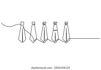 Continuous line drawing of a Tie, Continuous one line drawing of Tie illustration. Tie outline for International Men's Day concept