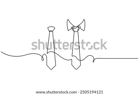 Continuous line drawing of a Tie, Continuous one line drawing of Tie illustration. Tie outline for International Men's Day concept