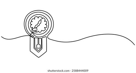 Continuous Line Drawing of Time Management Icon. Hand Drawn Symbol Vector Illustration, Continuous one line drawing of clock. Clock linear icon. One line drawing background. Vector illustration. 