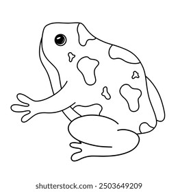 Continuous line drawing of a toad isolated on white background. Hand drawn doodle vector illustration.