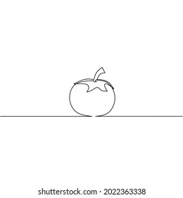 Dibujo de línea continua de tomate, diseño vegetal, objeto de una línea de arte de una sola línea, ilustración vectorial