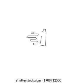 Continuous line drawing of tooth paste with speed design, object one line, single line art, vector illustration