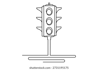 Dibujo continuo de una señal de tráfico para el concepto de seguridad vial