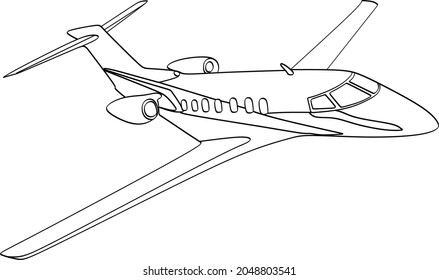 Continuous Line Drawing Transport Plane Vector Stock Vector (Royalty ...