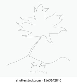 continuous line drawing. tree leaf. simple vector illustration. tree leaf concept hand drawing sketch line.