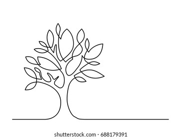 Continuous line drawing tree