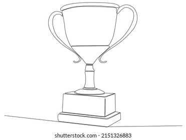 
Continuous line drawing of trophy. Award winning icon. flat, vector.