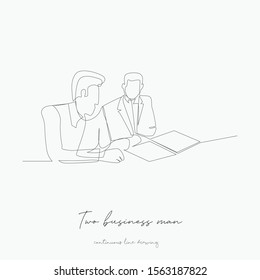continuous line drawing. two business man. simple vector illustration. two business man concept hand drawing sketch line.