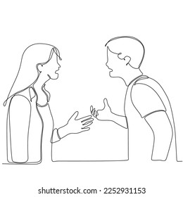
continuous line drawing of two businessmen arguing