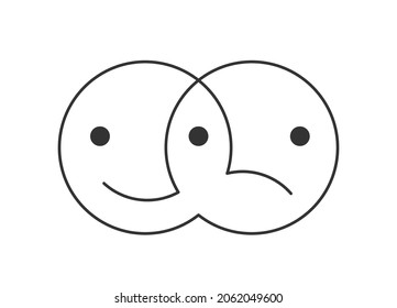 Continuous Line Drawing Two Emoticons Emoji Stock Vector (Royalty Free ...