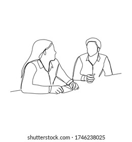 Tramitación continua de la línea de trabajo de dos empleados y una mujer. ilustración vectorial