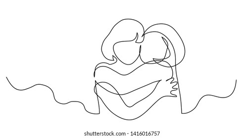 Drawing Hug Images Stock Photos Vectors Shutterstock Romantic continuous hand drawn sketch people. https www shutterstock com image vector continuous line drawing two girls hugging 1416016757