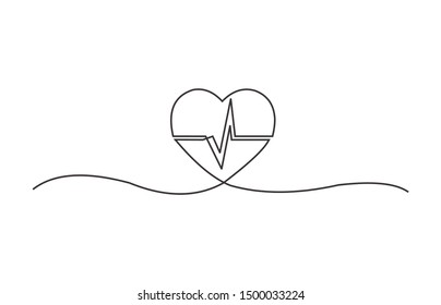 Continuous line drawing two hearts, Black and white vector minimalist illustration of love concept vector illustration