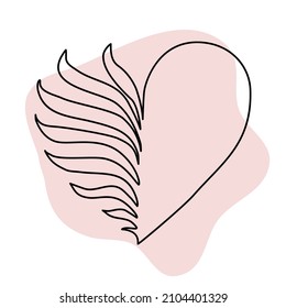 Línea continua dibujando dos corazones. Día de San Valentín. Boda. Cumpleaños. Ilustración del vector 