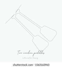 continuous line drawing. two wooden paddles. simple vector illustration. two wooden paddles concept hand drawing sketch line.