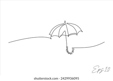 continuous line drawing of an umbrella	
