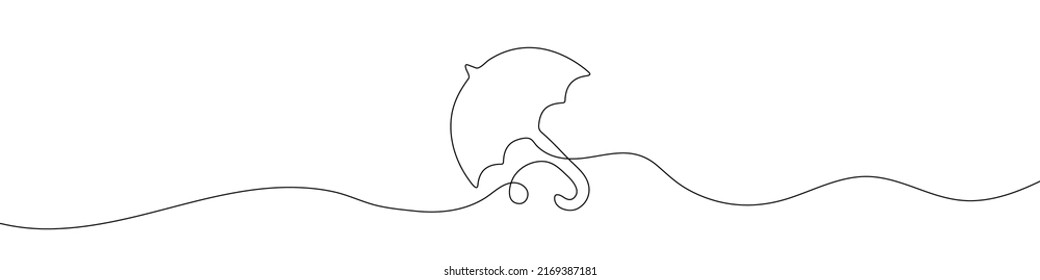Continuous line drawing of umbrella. Umbrella continuous line icon