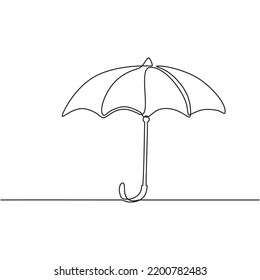 The continuous line drawing of an umbrella means philosophy when you're bored by using an umbrella that doesn't have a layer