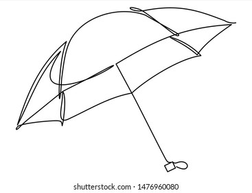 continuous line drawing of umbrella.Accommodation flat vector icon