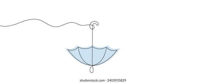 continuous line drawing of umbrella.Accommodation flat vector icon