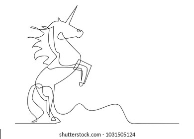 continuous line drawing of unicorn 