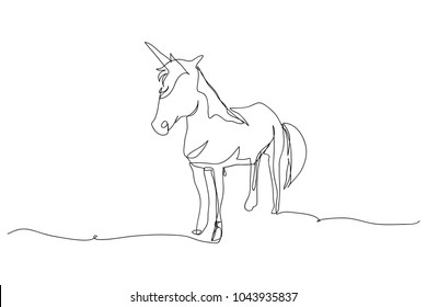continuous line drawing of unicorn horses vector 
For print, baby clothes, t shirt, child or wrapping paper